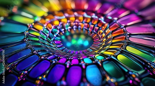 A mesmerizing fractal pattern representing the evolution of artificial intelligence, shifting colors and geometric complexity, deep neural aesthetics