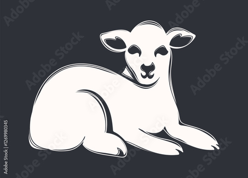 Little lamb animal Easter symbol