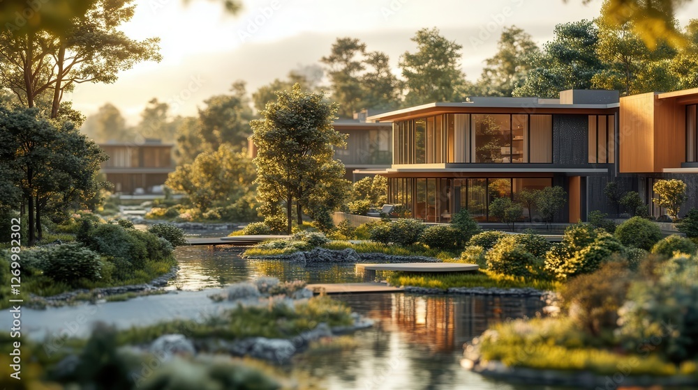 3D renders, close-up of a detailed 3D architectural model with realistic shadows and textures 3D renders, close-up of a detailed 3D architectural model with realistic shadows and textures