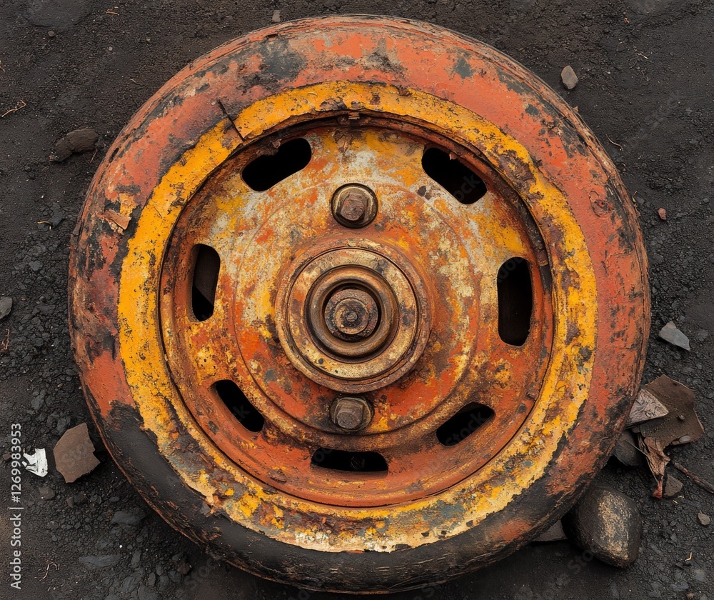 On the highway, a tire explosion during high-speed travel caused damage to the tire On the highway, a tire explosion during high-speed travel caused damage to the tire