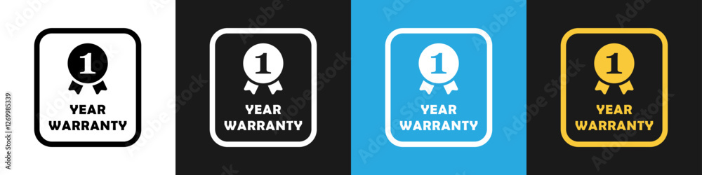 1 Year Warranty - vector stamp on different backgrounds. 1 Year Warranty - vector stamp on different backgrounds.