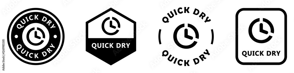 Quick Dry - vector labels for product or clothes. Quick Dry - vector labels for product or clothes.