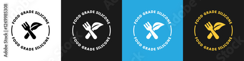 Food Grade Silicone vector stamp on different backgrounds.