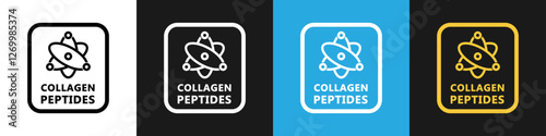 Collagen Peptides - vector sign on different backgrounds.