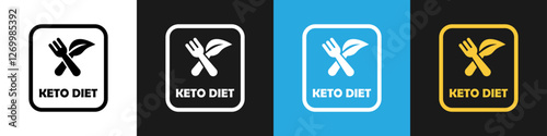 Keto Diet - vector sticker on different background.