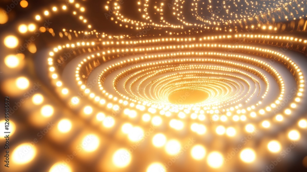 Luminous Rings: A mesmerizing vortex of golden lights, swirling into infinity Luminous Rings: A mesmerizing vortex of golden lights, swirling into infinity