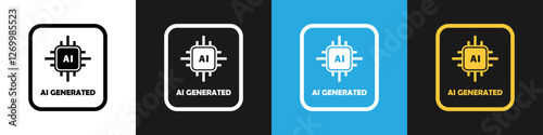 AI Generated vector stamps on color backgrounds.