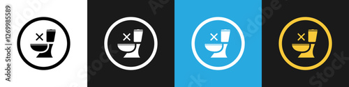 Do not flush - vector icon isolated on different backgrounds.