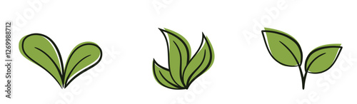 Seedling sprouts. Spring, planting and nature design elements. Isolated vector images