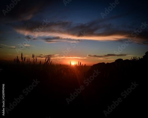 sunset in the mountains