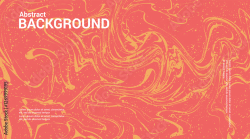 orange abstract background with colorful waves. Trendy vector illustration in style color.