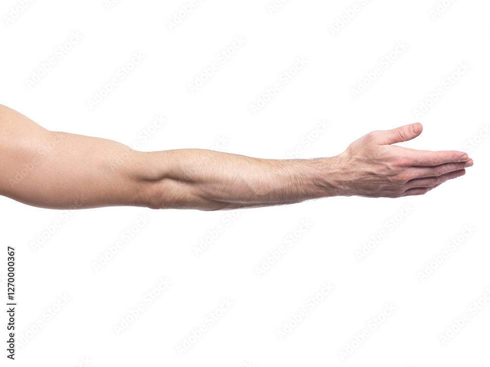 Extended man arm isolated Extended man arm isolated
