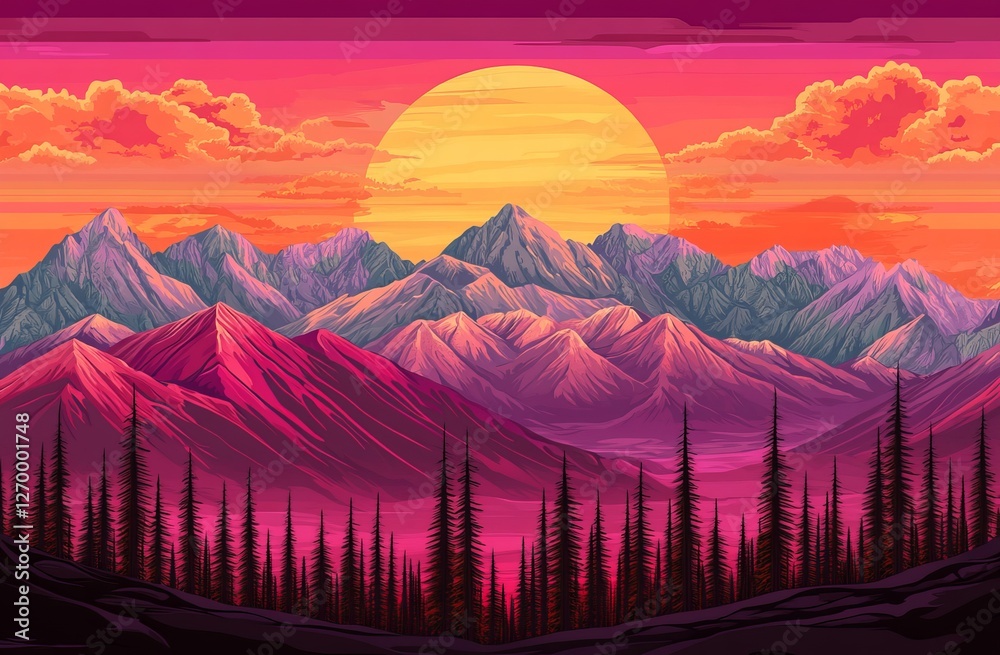 The mountain forest fire spread rapidly among the trees, creating towering clouds of dark, realistic smoke. It serves as a contemporary illustration of a severe natural disaster The mountain forest fire spread rapidly among the trees, creating towering clouds of dark, realistic smoke. It serves as a contemporary illustration of a severe natural disaster
