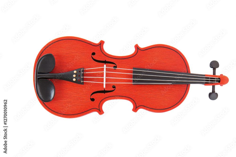 Fototapeta premium vibrant red violin with black accents, showcasing its elegant design and craftsmanship. Perfect for music lovers and artistic displays