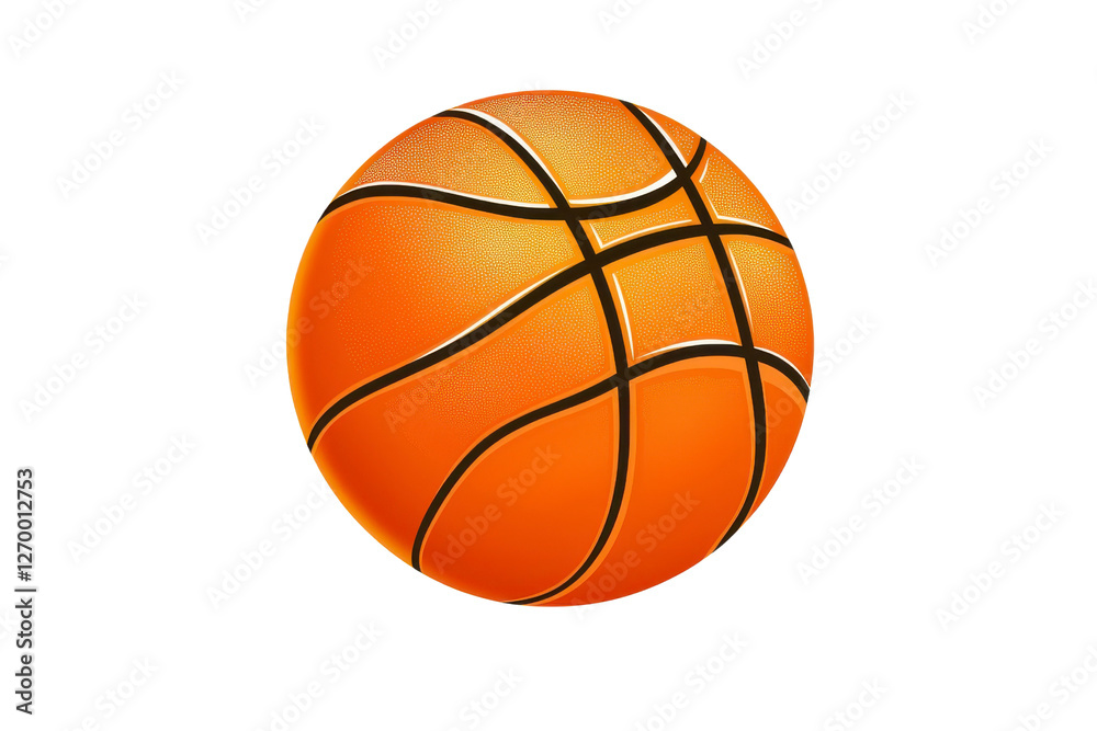Fototapeta premium vibrant orange basketball with black lines, perfect for sports enthusiasts and athletes. Ideal for games, training, and fitness activities