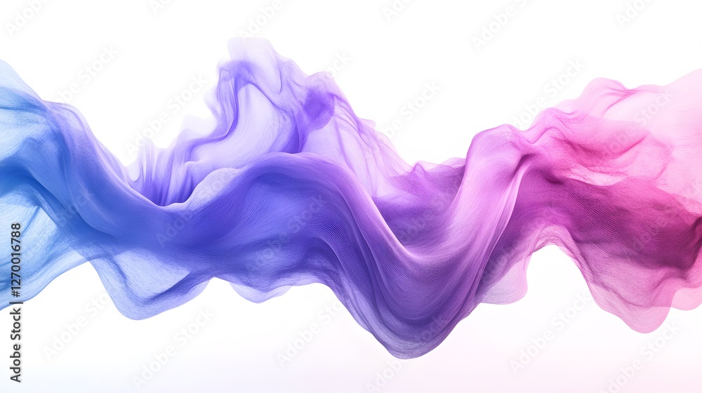 Abstract motion sound wave equalizer colorful gradient purple blue isolated on white background. concept of technology, digital, communication, science, music