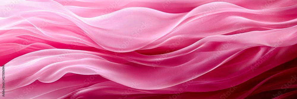 Obraz premium Abstract Pink Chiffon, Flowing Softly Draped Fabric Background. Elegant Chiffon Texture. Closeup.
