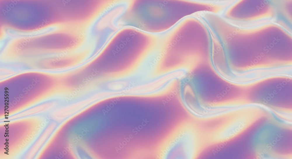 Obraz premium Mesmerizing holographic fluid textures with iridescent color transitions