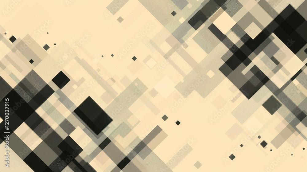 Abstract geometric pattern with squares and rectangles in neutral tones Abstract geometric pattern with squares and rectangles in neutral tones