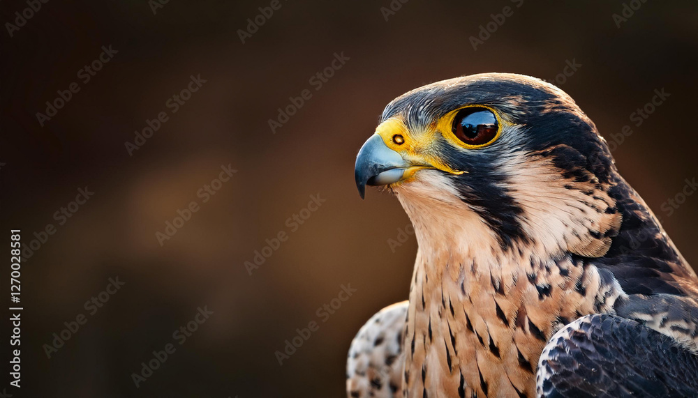 Close-Up of a Falcon, Capturing Its Sharp Beak and Powerful Gaze Close-Up of a Falcon, Capturing Its Sharp Beak and Powerful Gaze