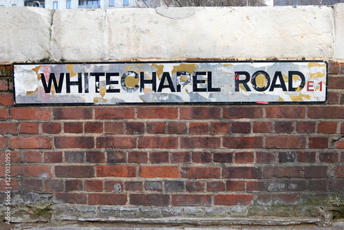 Photography Whitechapel Road Sign in London, UK