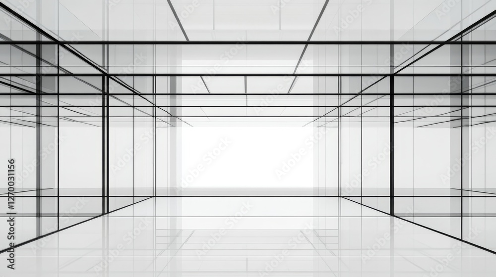 Abstract Glass Structure: A Modern Architectural Visualization