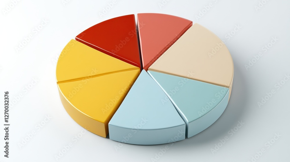Obraz premium A colorful pie chart vividly presents the distribution of various data, showcasing numerical diversity with clarity and precision.