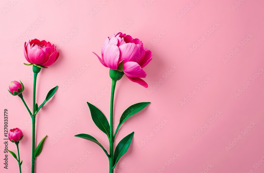 Pattern Lovely beautiful Flower blossom peony on Pink Background. AI Generative Pattern Lovely beautiful Flower blossom peony on Pink Background. AI Generative