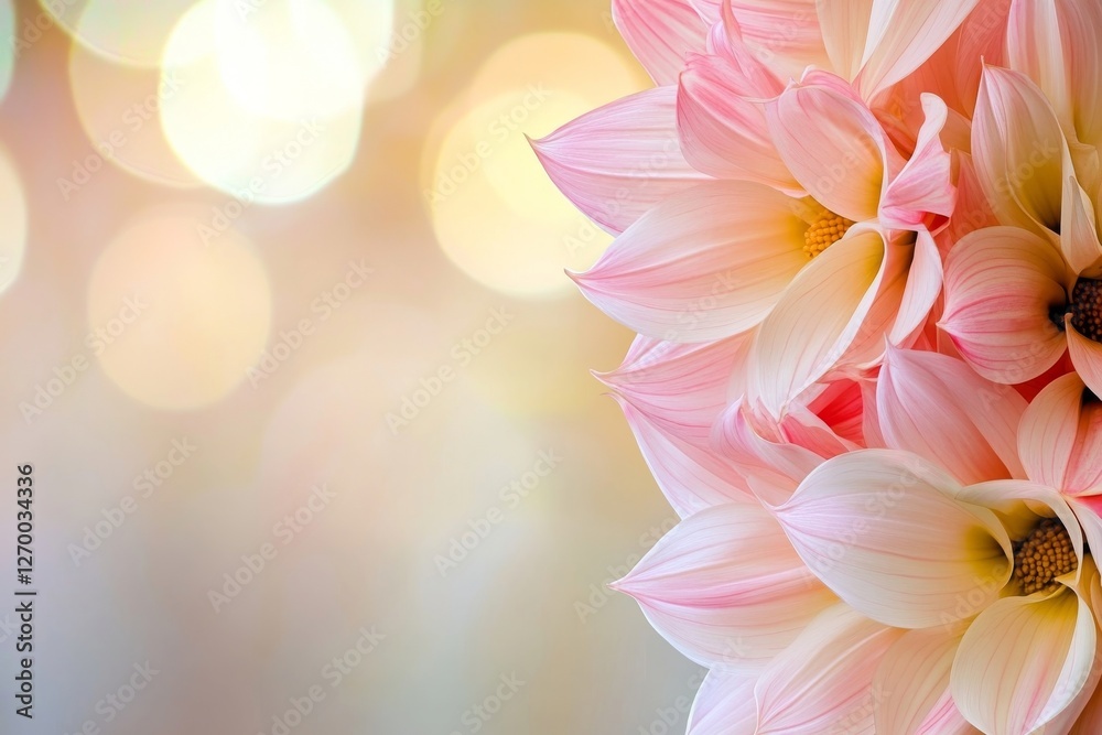 Fototapeta premium Delicate Pink Dahlias: A Close-Up Bouquet