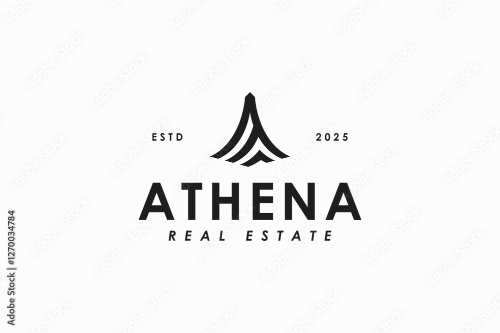 minimalist Athena real estate icon logo vector design template, creative monogram letter A symbol logo design vector illustration for real estate, mortgage, home, and hotel business isolated on white minimalist Athena real estate icon logo vector design template, creative monogram letter A symbol logo design vector illustration for real estate, mortgage, home, and hotel business isolated on white