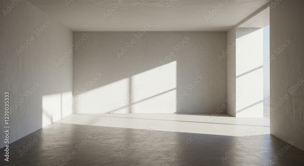 Fototapeta premium Minimalist Empty Modern Interior with Clean Lines and Natural Lighting