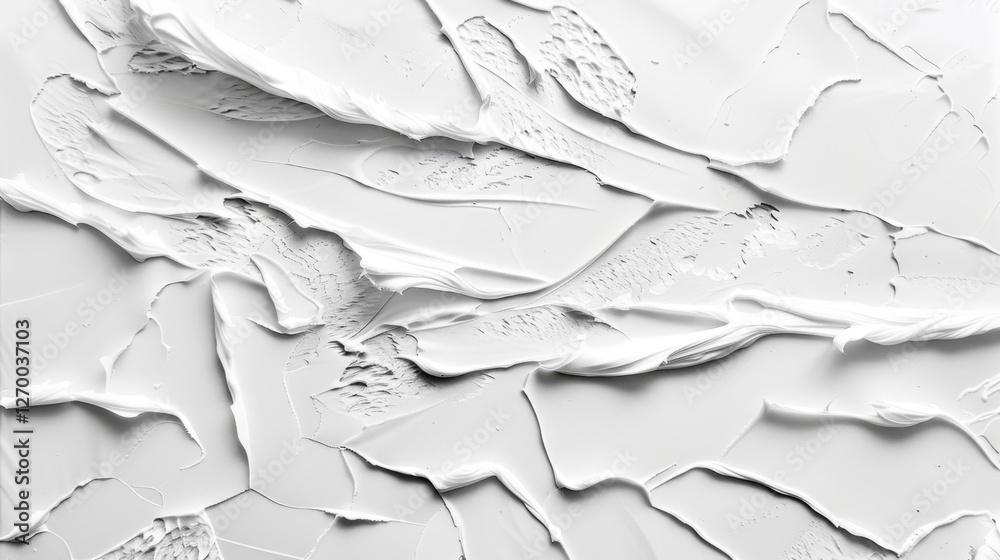 Obraz premium Textured white surface with abstract patterns and layers of paint, creating modern and artistic feel. Ideal for backgrounds or design elements