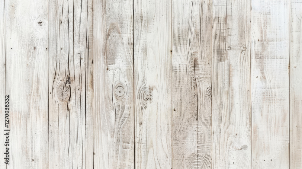 Naklejka premium close up view of weathered white wooden planks, showcasing natural textures and patterns, perfect for backgrounds or rustic themes