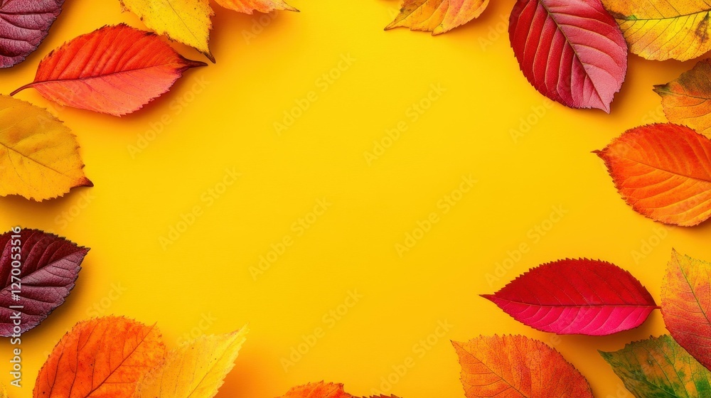 Fototapeta premium Celebrate autumn with a vibrant vector illustration of colorful leaves, perfect for your sites clean banner design.