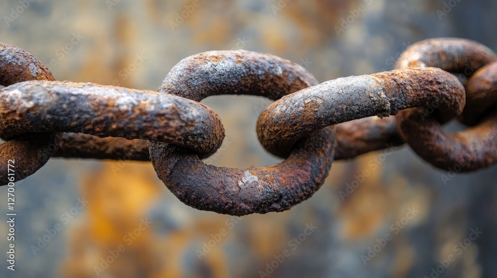 A close-up shot of an old, rusty chain dangling from a corroded metal surface, capturing the theme of neglect and decay. A close-up shot of an old, rusty chain dangling from a corroded metal surface, capturing the theme of neglect and decay.