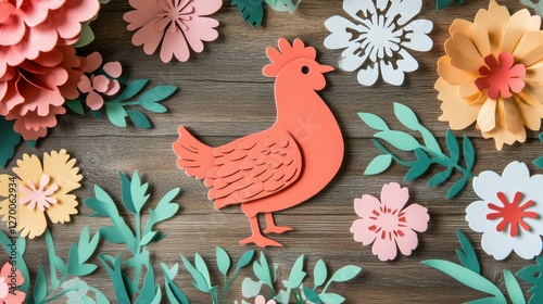 A collection of fussy cut templates featuring flowers and chicken designs, perfect for craft projects, laid out for an easy and creative crafting experience.
