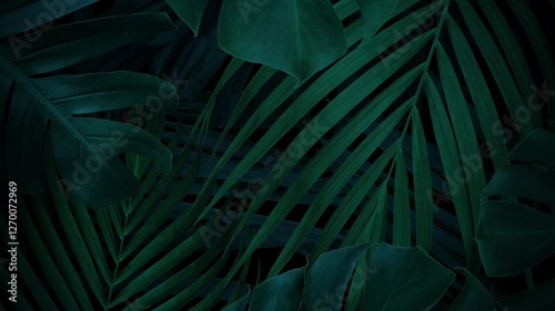 Tropical leaves background with copy space 4k Video