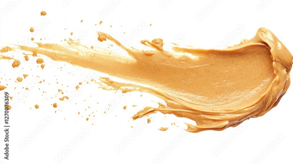 Peanut butter splash, white background Peanut butter splash, white background