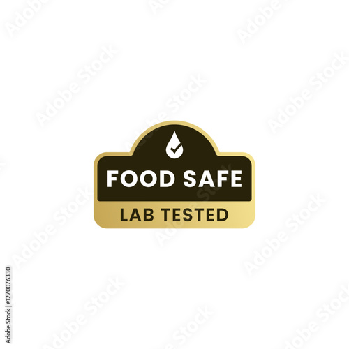 Food safe label vector isolated. Simple lab tested label for product packaging. Best lab tested sign for food or health product packaging design element.
