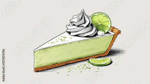 Vintage Key Lime Pie Illustration
