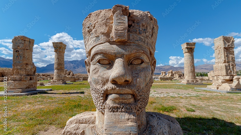 Fototapeta premium Ancient stone statue at Persepolis ruins, Iran. Category Culture
