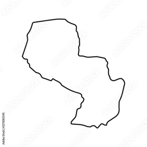 map of Paraguay line icon