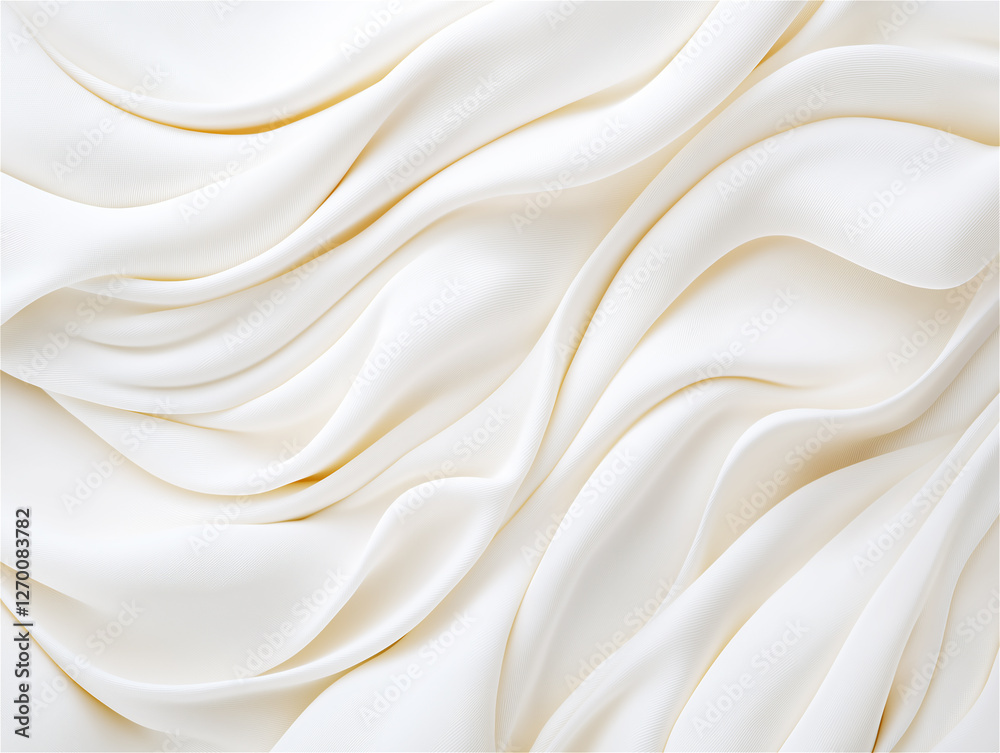 Obraz premium An abstract close-up of flowing white fabric with elegant curves and delicate folds. The smooth texture and soft waves create a sense of sophistication and minimalism.