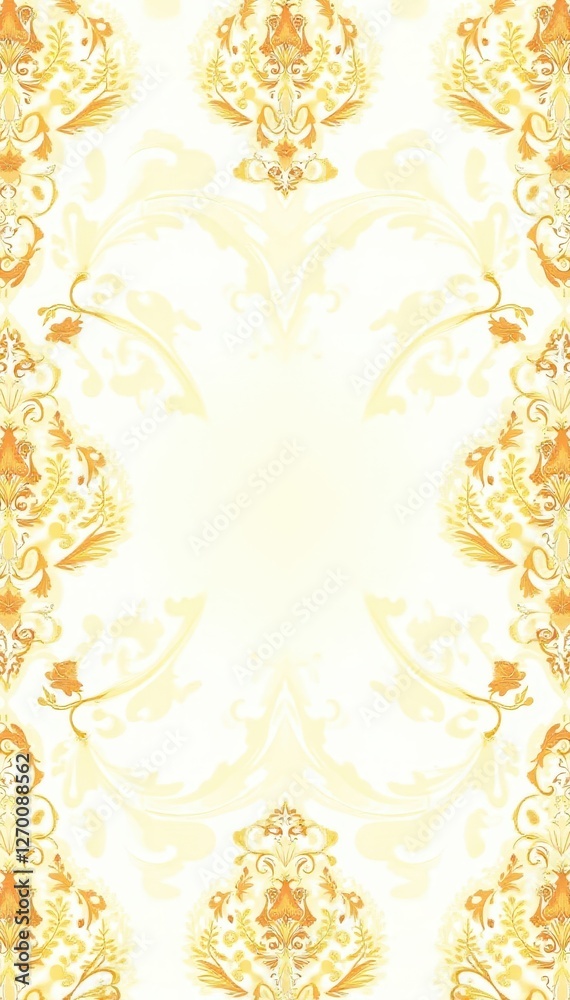 Intricate white & gold floral damask Elegant seamless pattern , white, fabric Intricate white & gold floral damask Elegant seamless pattern , white, fabric
