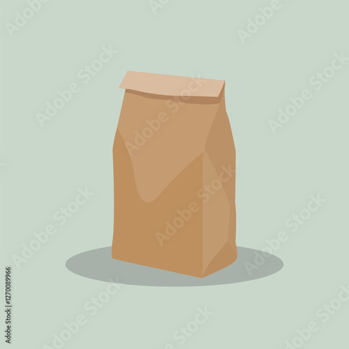 Vector illustration of food paper packaging in cartoon flat style.  Reusable or recycle product for fast food package. Take away food supplies product industry