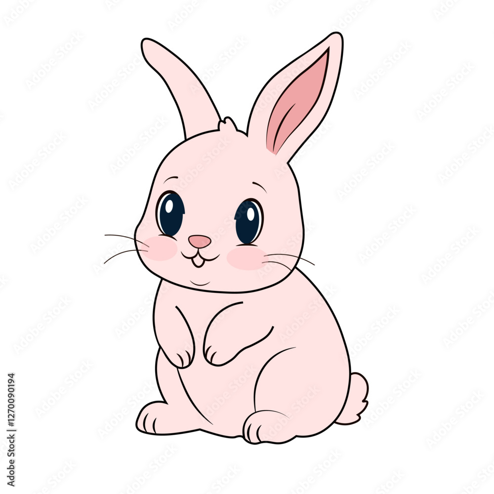 rabbit pink no background vector image rabbit pink no background vector image