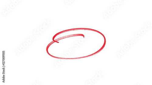 Hand-drawing oval frame circle animation, Hand-drawn red circle highlight with transparent background.