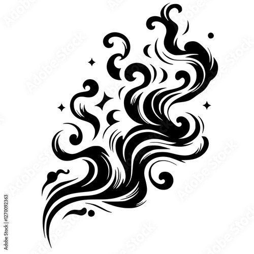 Abstract smoke silhouette