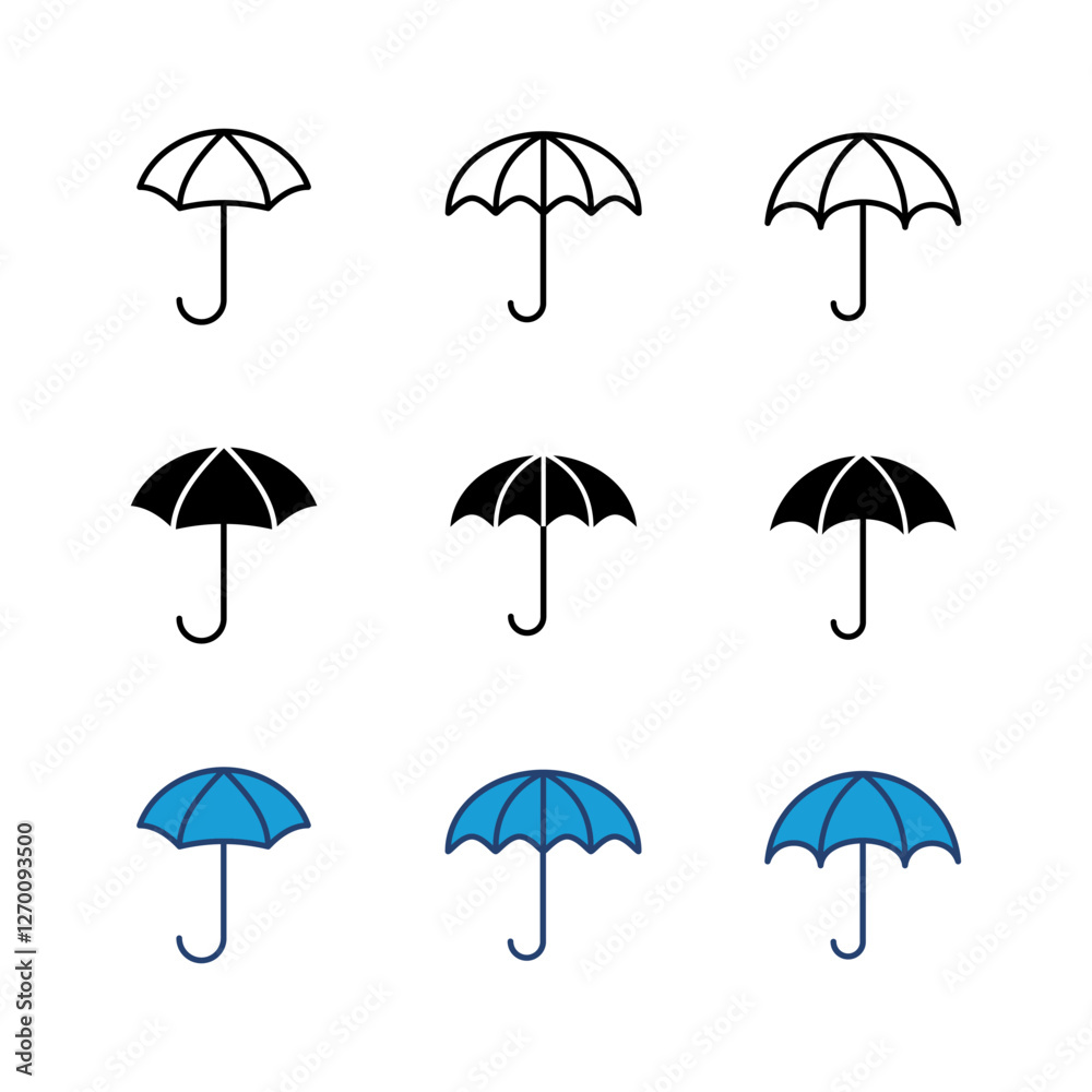 Umbrella icon set. umbrella sign icon