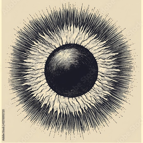 Vintage illustration of a sun eclipse photo